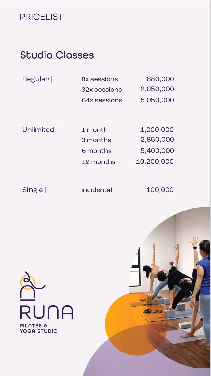 Berapa harga kursus pilates?