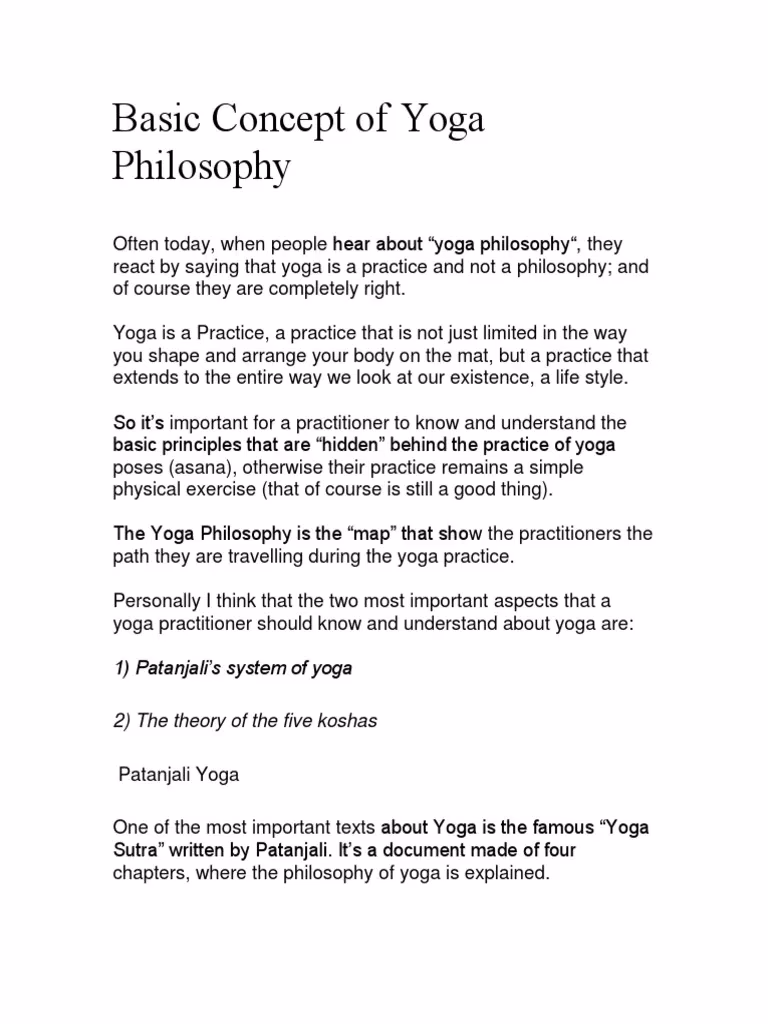 What is the basic concept of yoga?