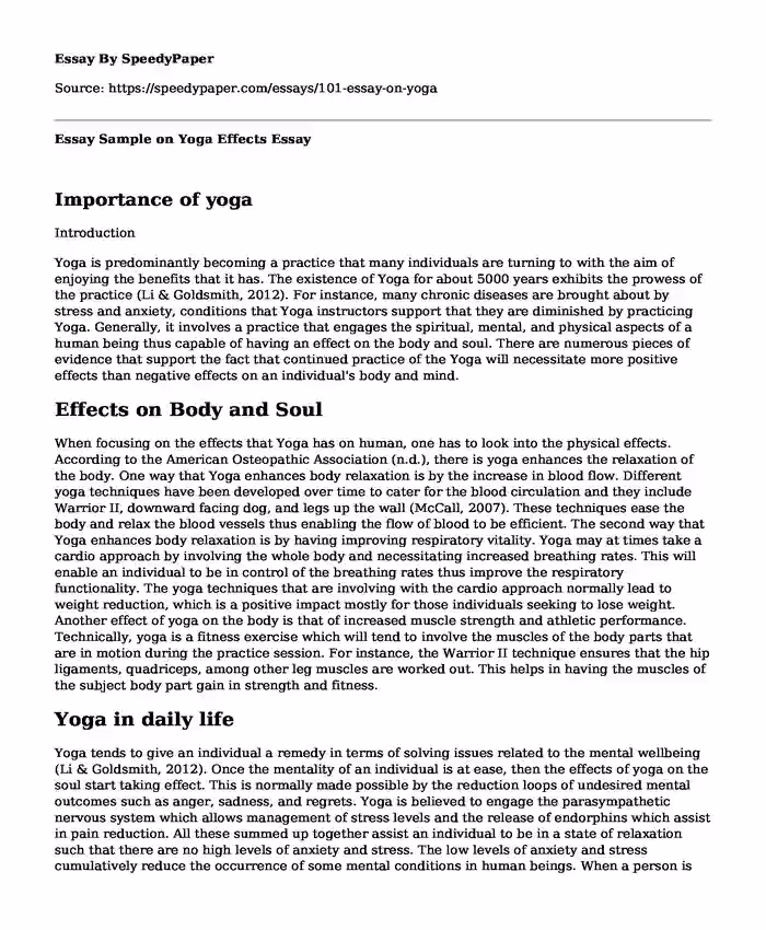 What is yoga in 100 words?