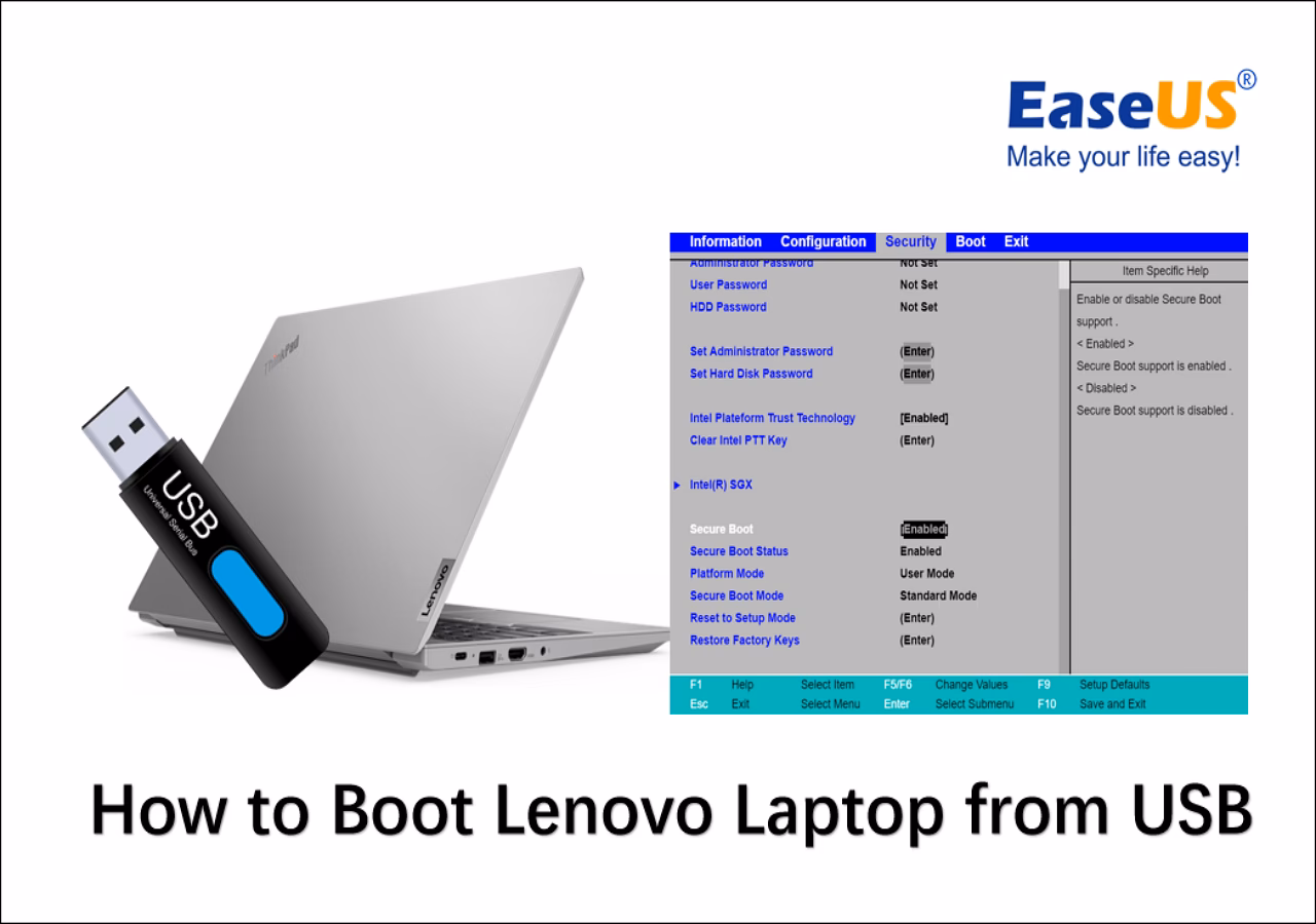 How do I start my Lenovo computer from USB?