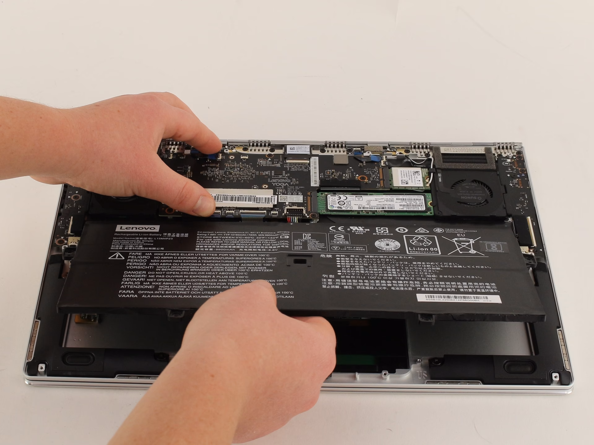 How to remove battery from laptop Lenovo Yoga?