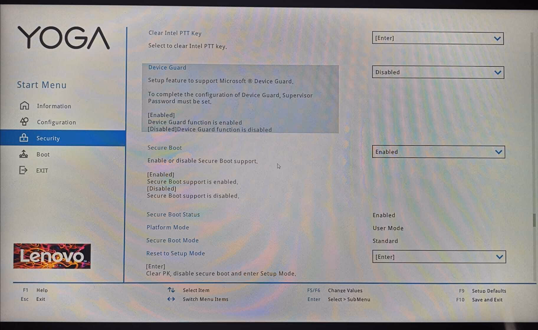 How do I unlock my Lenovo Yoga screen?