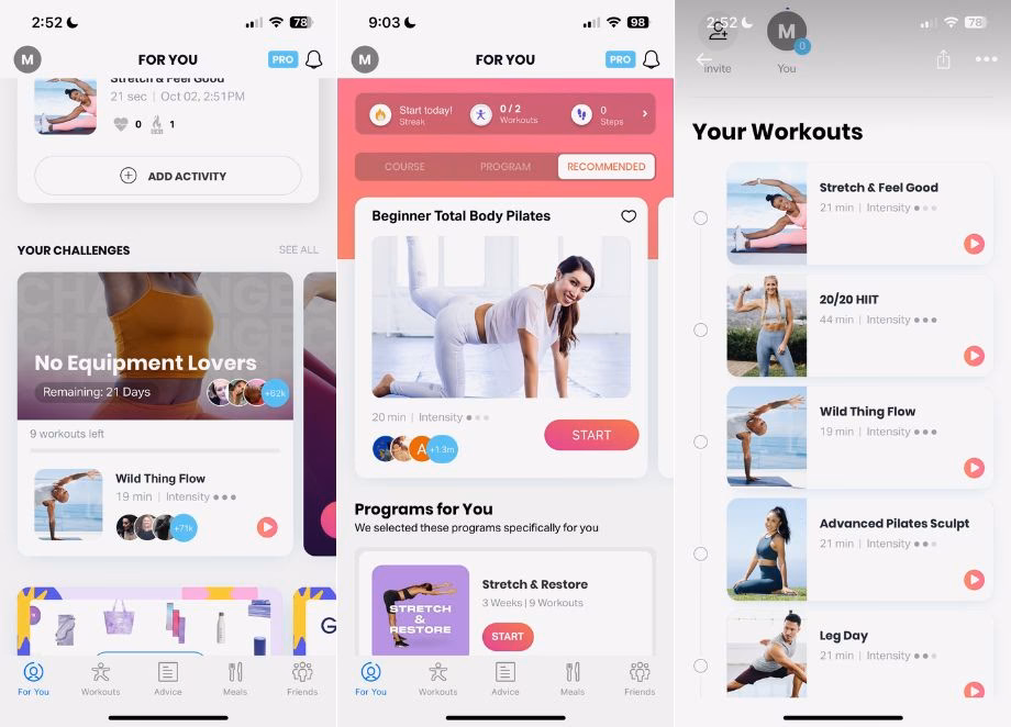 Is there a free Pilates wall app for iPhone?