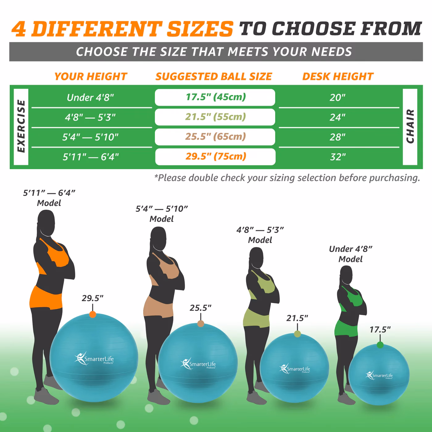 What size exercise ball for 5'2