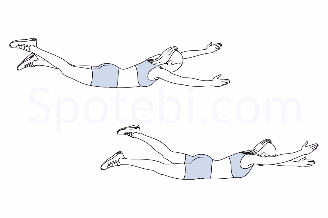 What is the Pilates swimming variation?