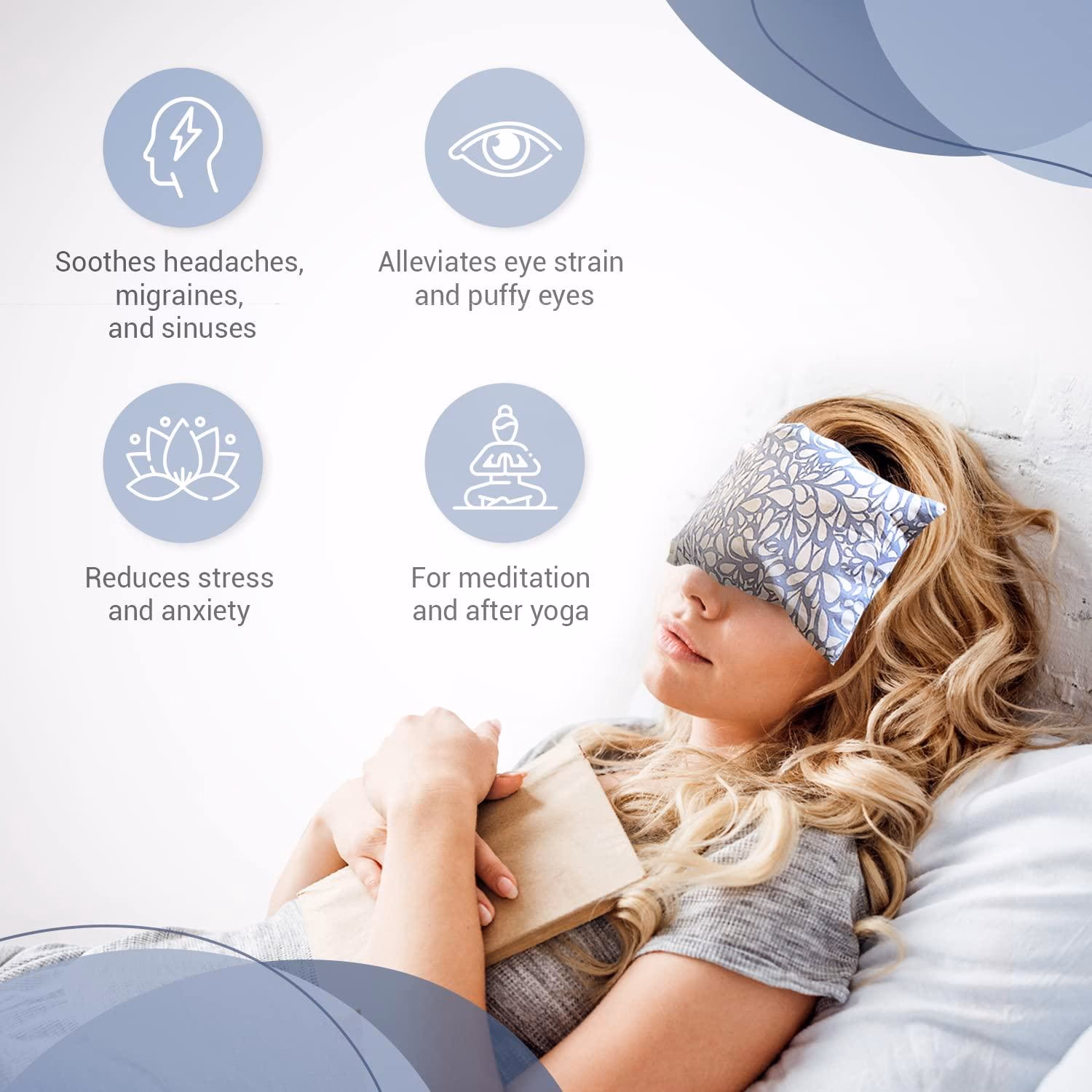 What are eye pillows used for in yoga?