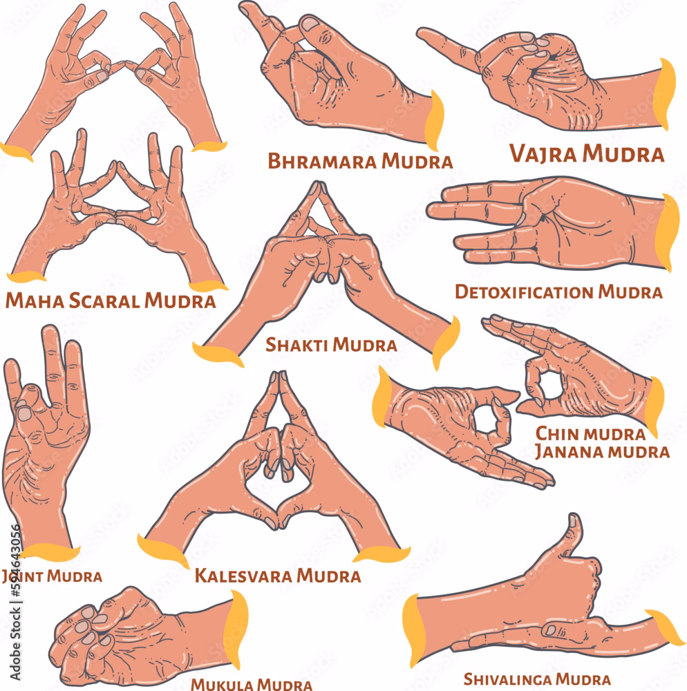What does the hand symbol mean in yoga?