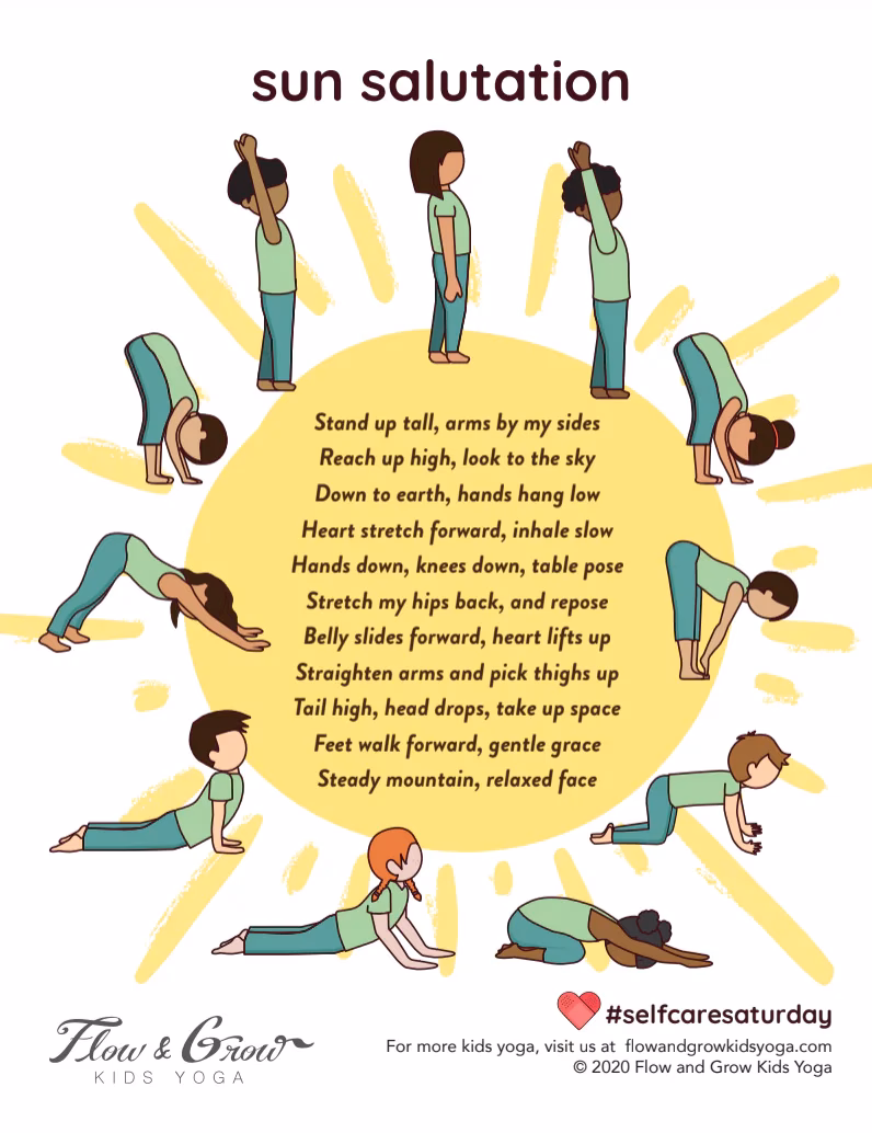 How do you structure a yoga class for kids?